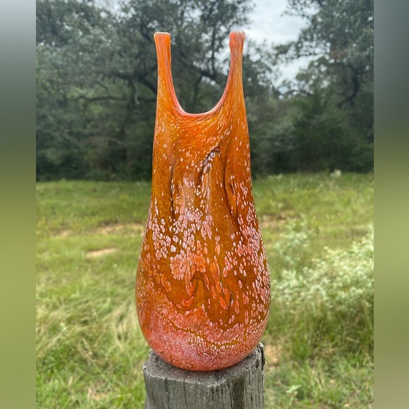 MCM Hand Blown Art Glass Swung Vase - Picture 5 of 7